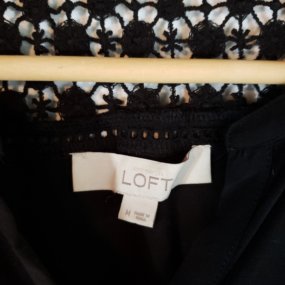 Loft Split Neck Peplum Embroidered Shell - image 3